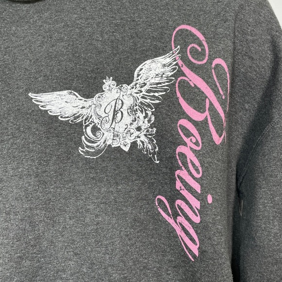 Boeing Charcoal Gray Script Winged Hoodie Sweatshirt Women's LARGE - Picture 3 of 11